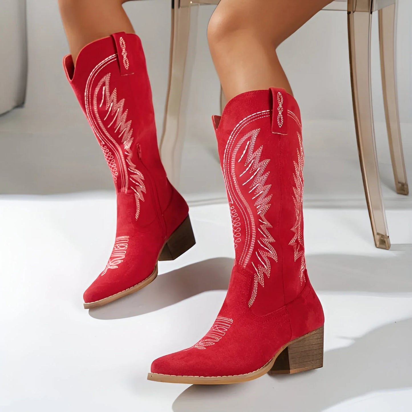 LARA - COWBOY BOOTS WITH CHUNKY HEEL