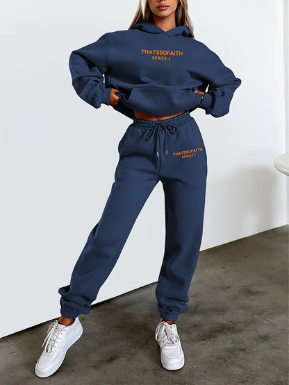 Daromira - Hoodie and Jogger Pants Set with Print