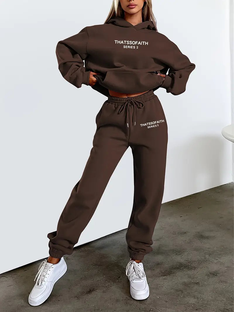 Daromira - Hoodie and Jogger Pants Set with Print