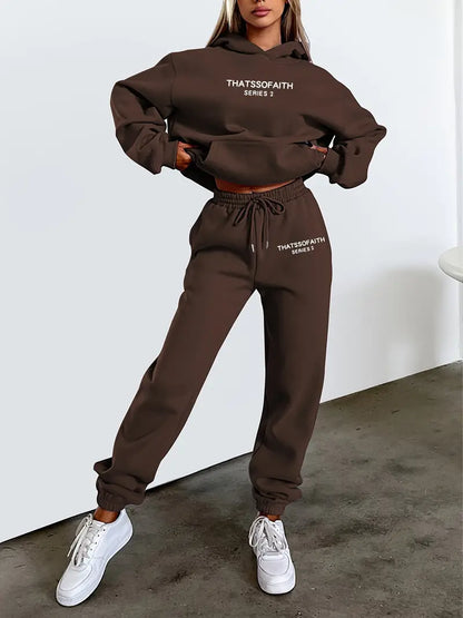 Daromira - Hoodie and Jogger Pants Set with Print
