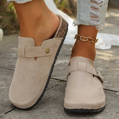 HANSJE - CLASSIC SUEDE SANDALS WITH ROUND TOE