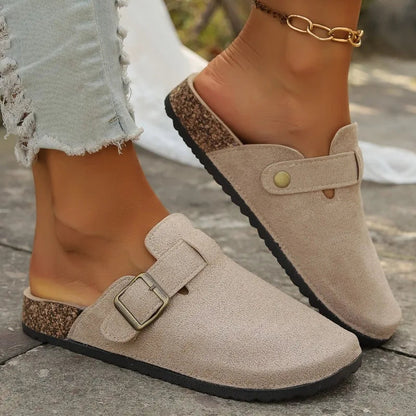 HANSJE - CLASSIC SUEDE SANDALS WITH ROUND TOE