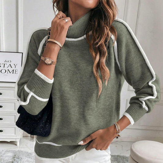 EVELYN - LUXE OLIVE GREEN KNIT SWEATER
