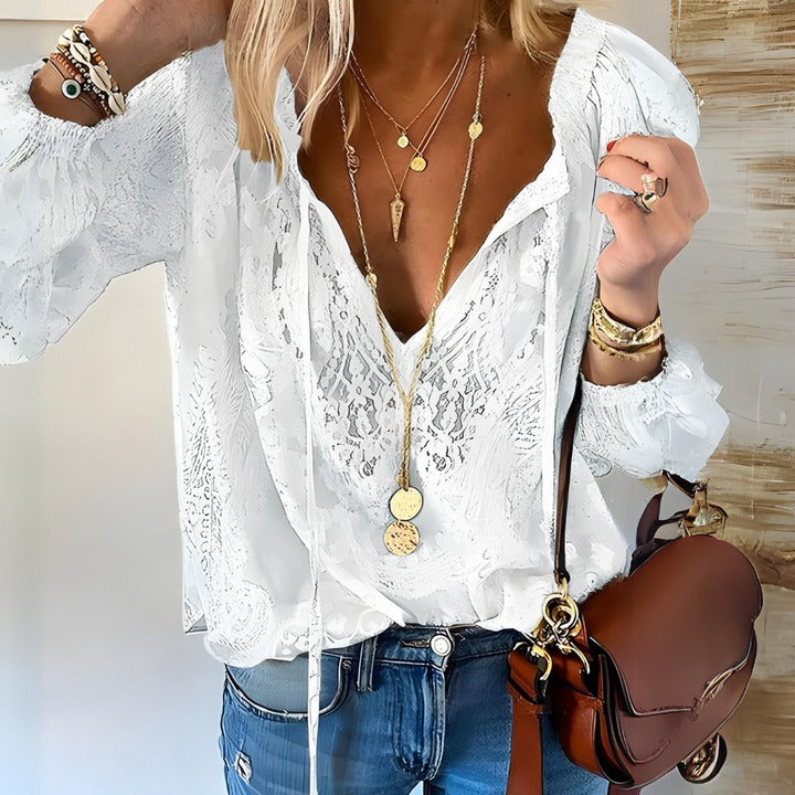 JILL - CROCHETED WOMEN'S BOHO BLOUSE