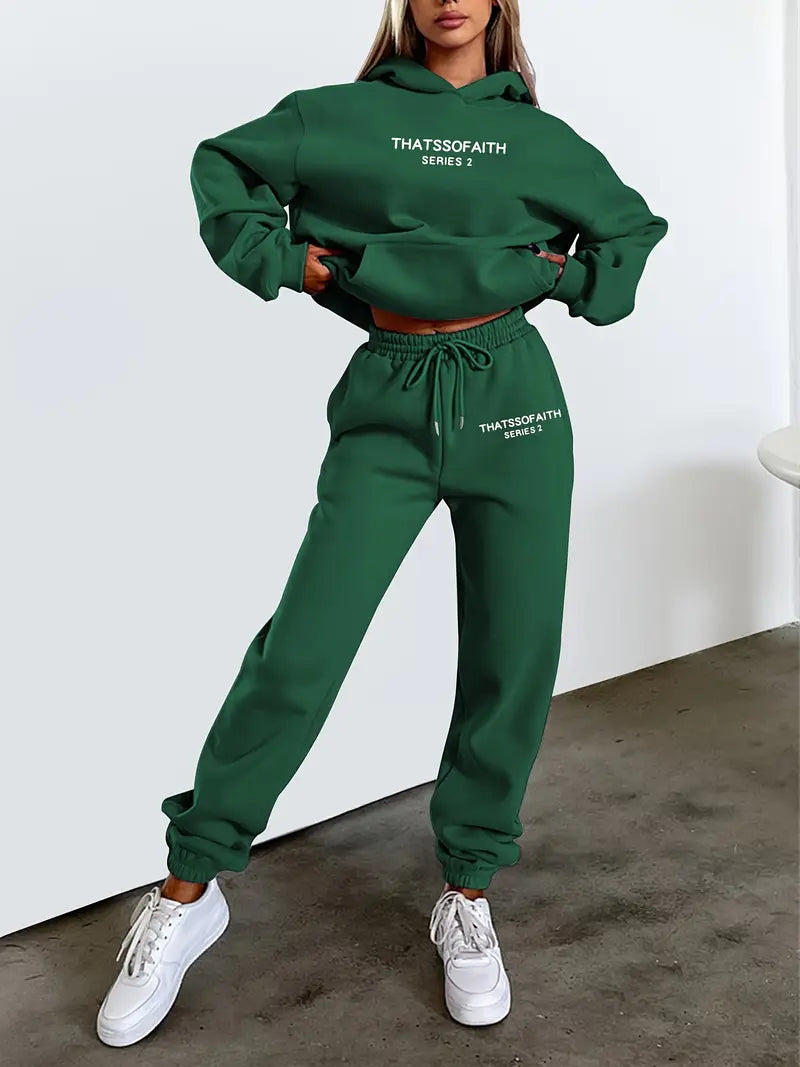 Daromira - Hoodie and Jogger Pants Set with Print