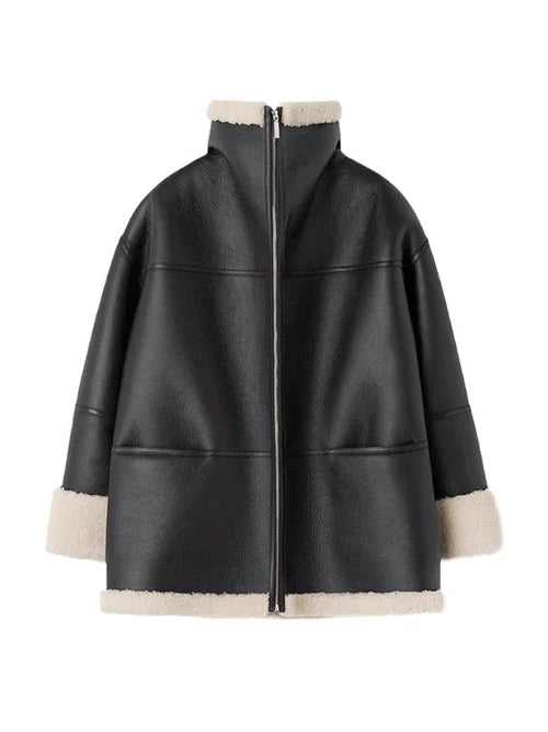 Elly - Cosy fur Leather jacket