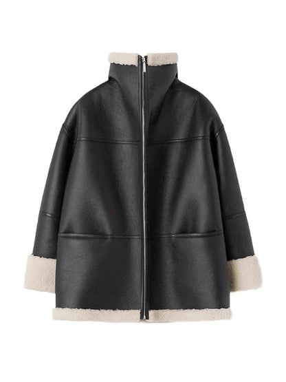 Elly - Cosy fur Leather jacket