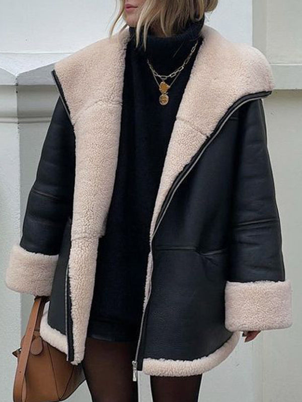 Elly - Cosy fur Leather jacket