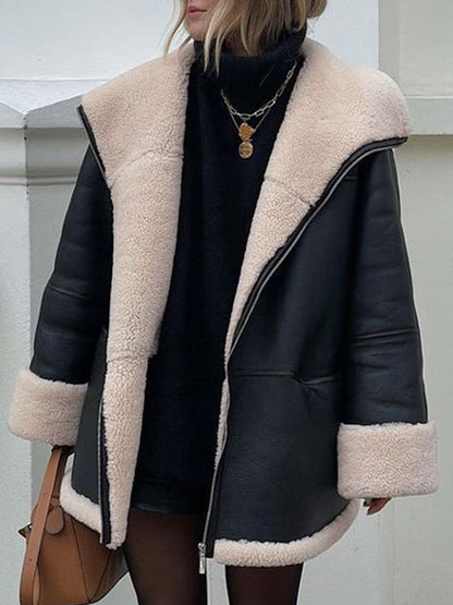 Elly - Cosy fur Leather jacket