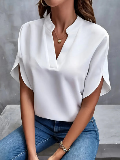 LIEKE - ELEGANT BLOUSE WITH NOTCH NECK