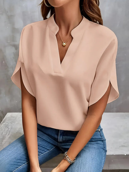 LIEKE - ELEGANT BLOUSE WITH NOTCH NECK
