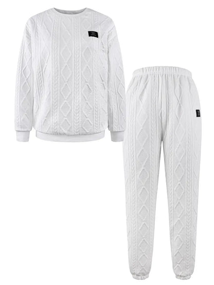 Dobiegniewa - Textured Pants Set with Patches