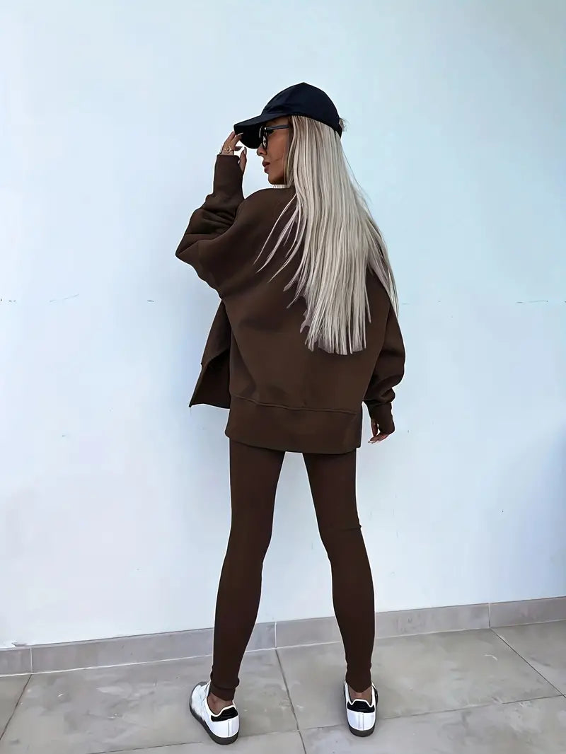Niezabudka - Women's Casual Sweatshirt & Leggings Set