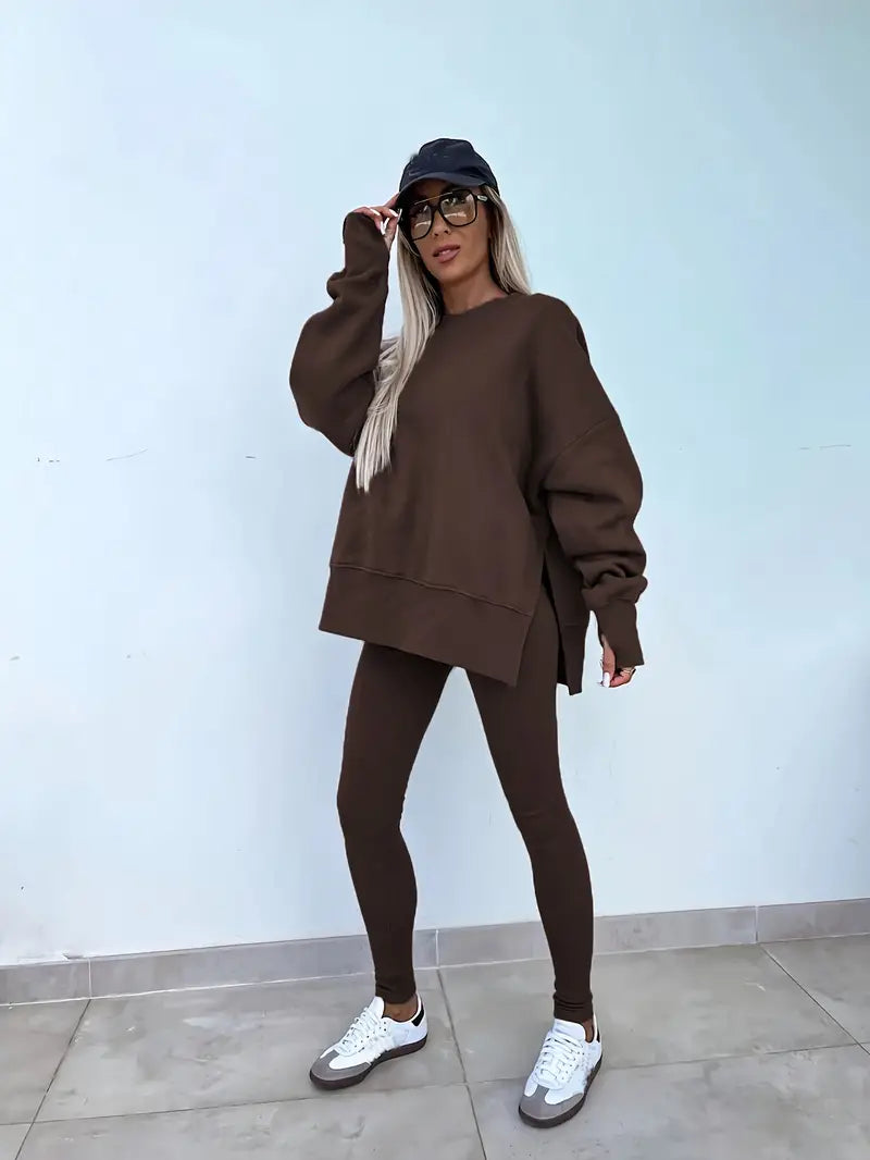 Niezabudka - Women's Casual Sweatshirt & Leggings Set