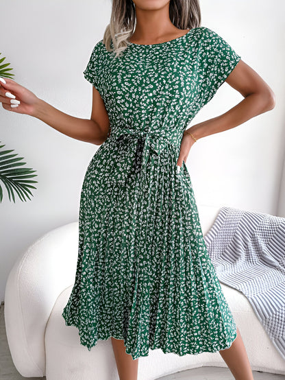FENNA - FLOWER PLEATED ELEGANCE DRESS