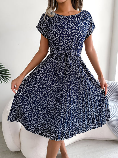 FENNA - FLOWER PLEATED ELEGANCE DRESS