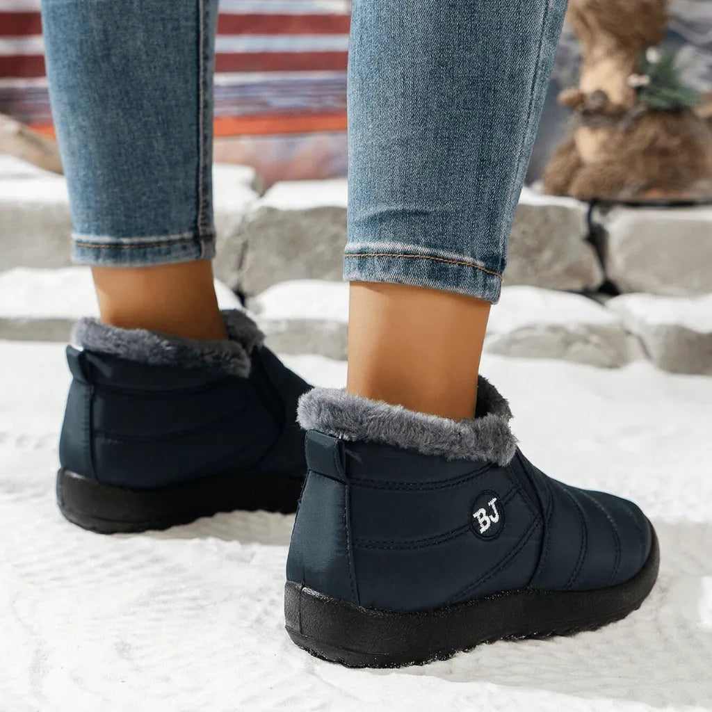 Zimowe skórzane buty damskie z podszewką z owczej skóry