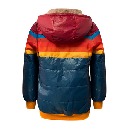 Leana – Sporty Striped Puffer Hoodie