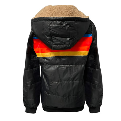Leana – Sporty Striped Puffer Hoodie